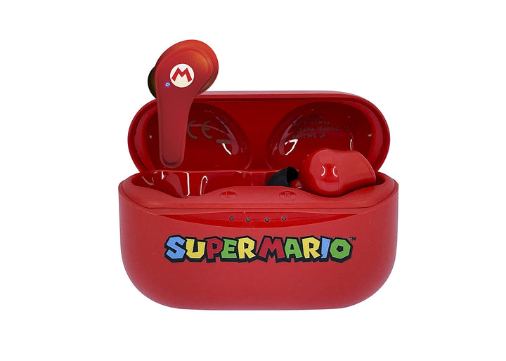 OTL Technologies Super Mario Kopfhörer, kabellos, Bluetooth V5.3, mit Ladebox, Rot Super Mario TWS E