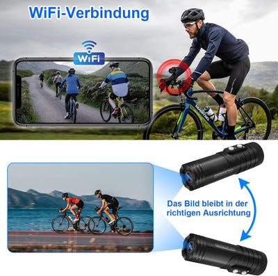 TANGMI Action Cam, WiFi Helmkamera Motorrad, 1080P HD & 120° Weitwinkel Actionkameras mit Automatisc