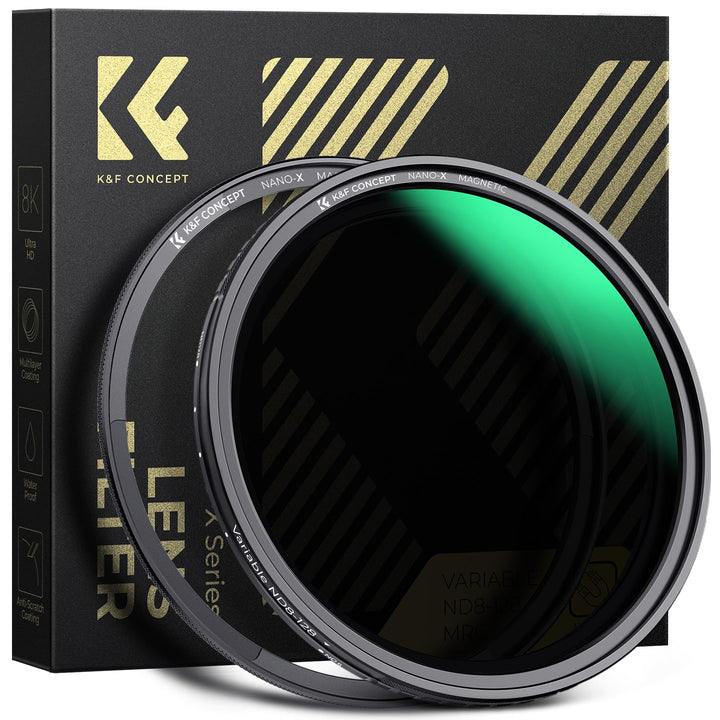 K&F Concept Nano-X Magnetischer ND Filter 58mm Variabler Graufilter ND8-128 (3-7 Stop) Neutral Grauf