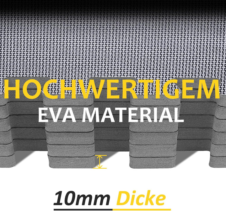 Bodenschutzmatte Fitness Set [31x31cm], 24/36/48 Puzzlematte, EVA Sportmatte Fitnessmatte Rutschfest