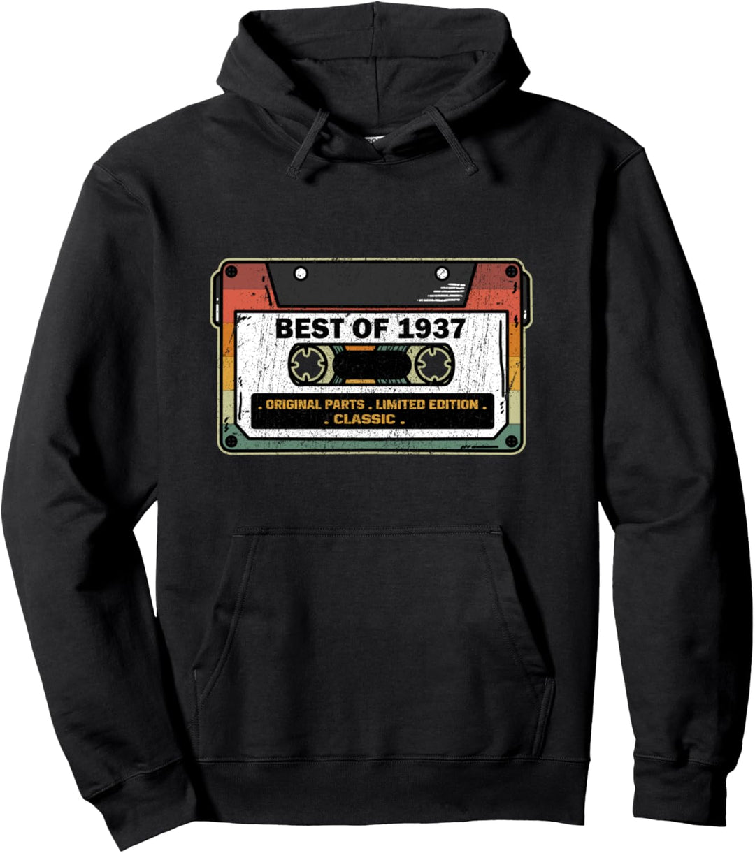 Vintage Best Of 1937 Kassette 84 Jahre 84. Geburtstag Pullover Hoodie