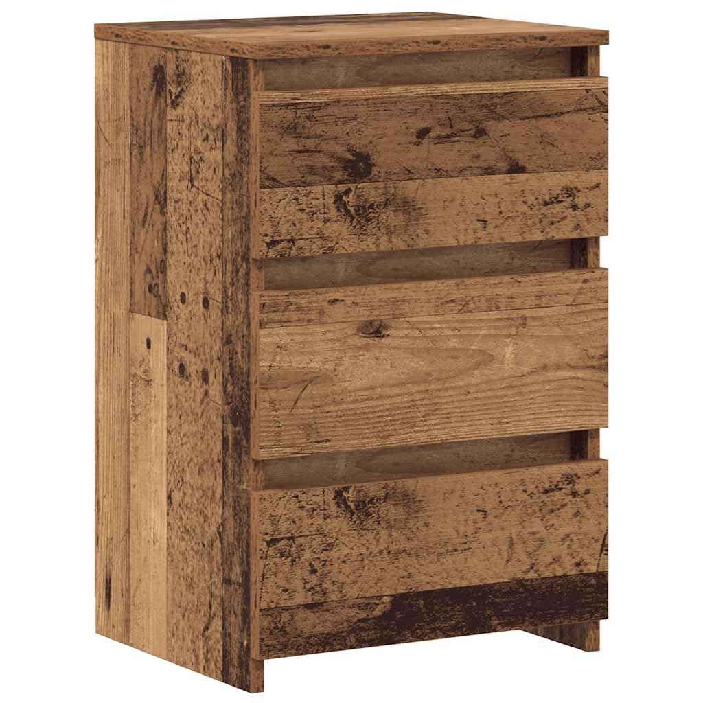 vidaXL Nachttische 2 STK. Altholz-Optik 40x35x62,5 cm Holzwerkstoff, Nachtschrank, Nachtkonsole, Sch