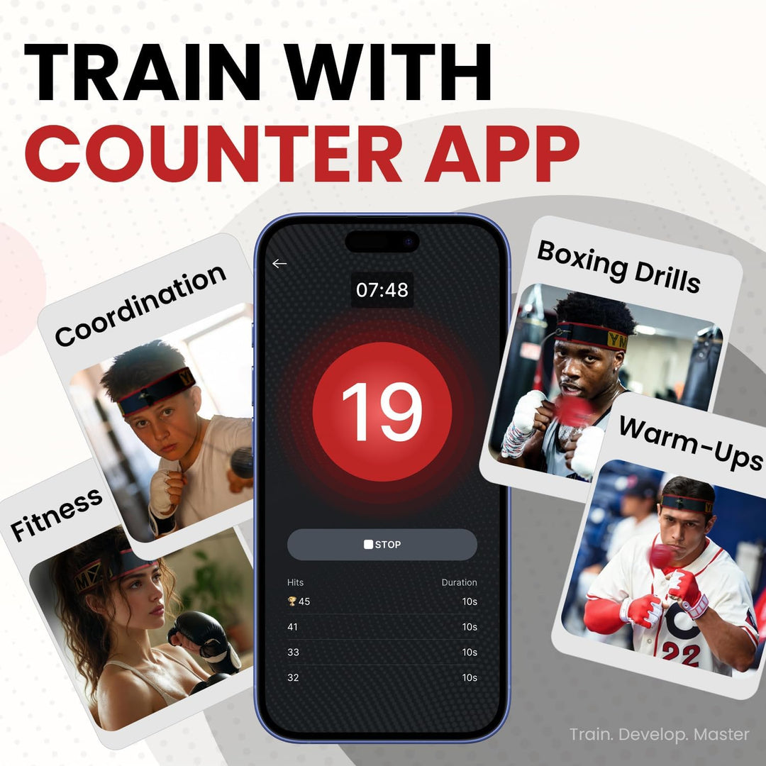YMX BOXING Reflexball - 4 Bälle + 2 Stirnbänder, ideal für das Training von Reflex, Reaktion und Aug
