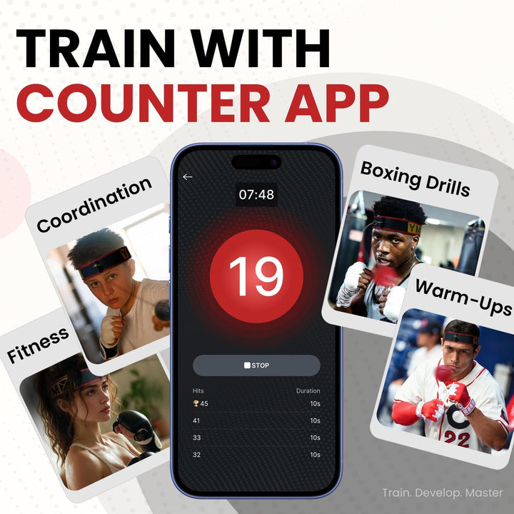 YMX BOXING Reflexball - 4 Bälle + 2 Stirnbänder, ideal für das Training von Reflex, Reaktion und Aug