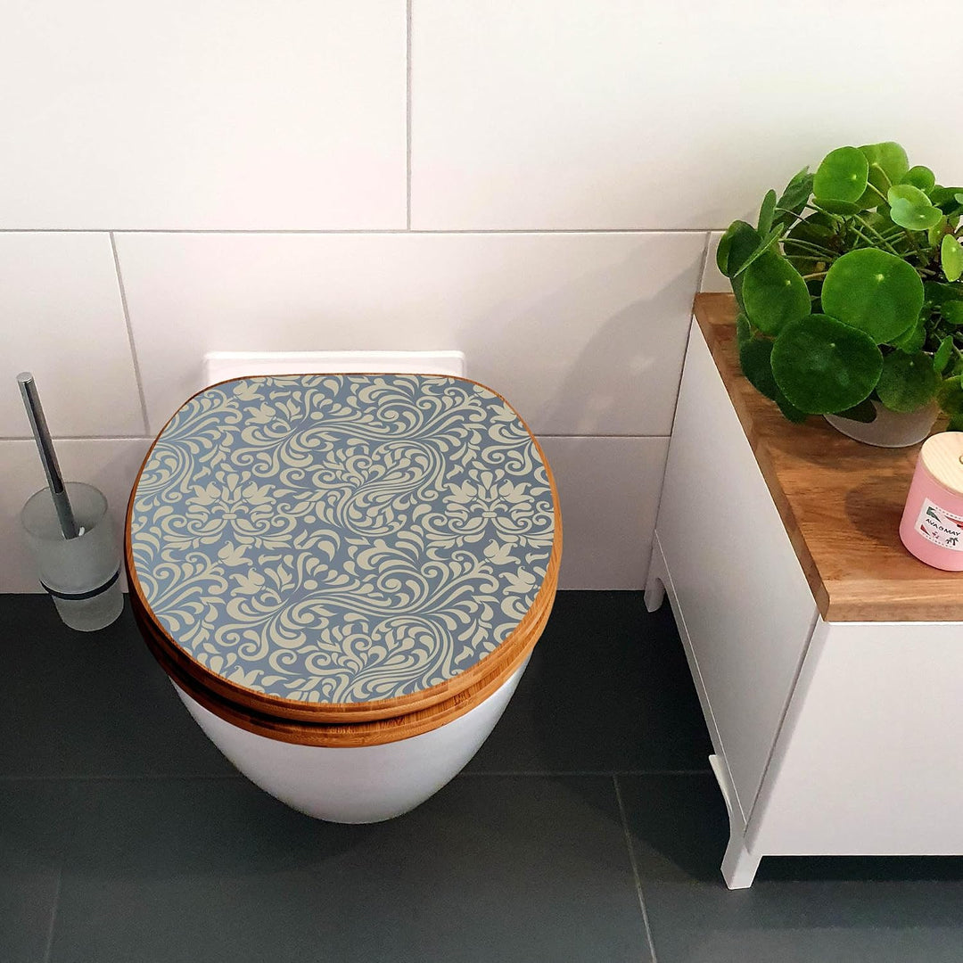 banjado Design WC Sitz Bambus Absenkautomatik 45,8x37,5cm - Toilettendeckel mit Absenkautomatik Holz
