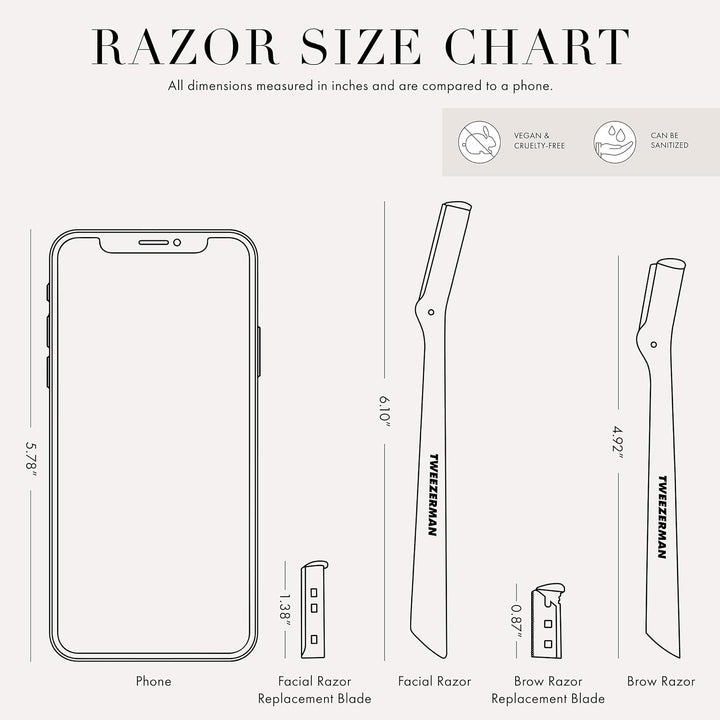 TWEEZERMAN Augenbrauenrasierer inkl. Mini Schräge Pinzette Set (Mini Slant Tweezer & Brow Razor Set)