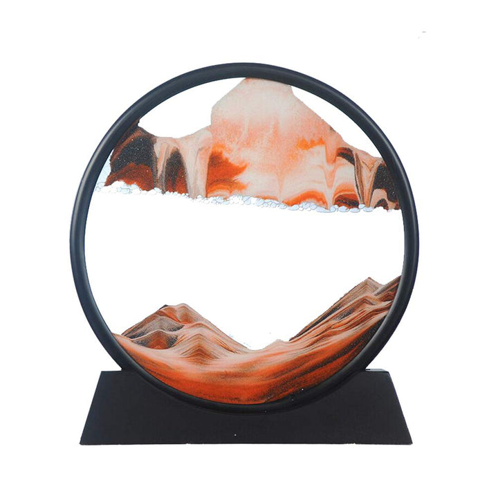 Aoderun Sandbilder Zum Drehen 3d Sanduhr Büro Deko Sand Rundes Glas Fliessender Sand Rahmen Beweglic