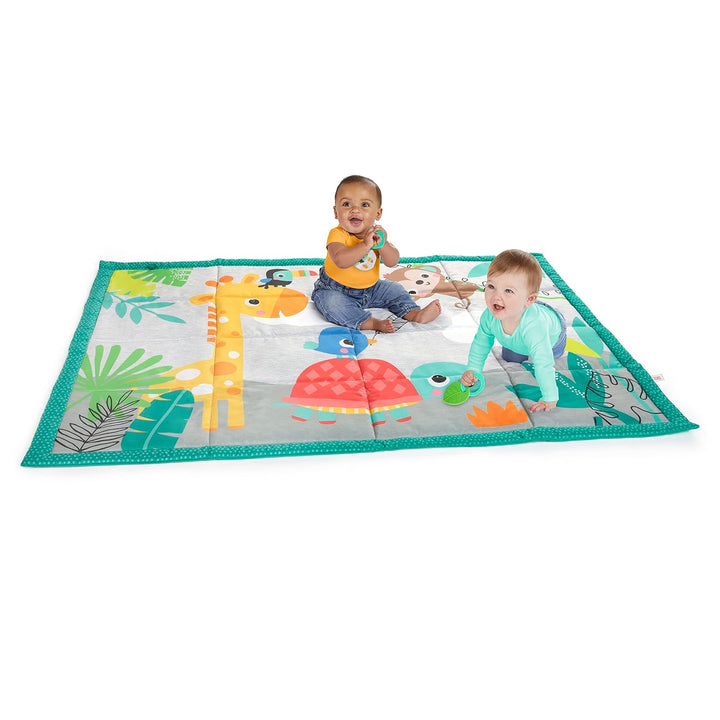 Bright Starts, Roam About plüschige Spieldecke, extra grosse Spielmatte und Krabbelmatte im Dschunge