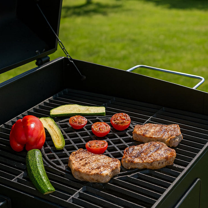 BBQ-Toro Gusseisen Grillrost System 52 x 44 cm | Rost-in-Rost Gussrost Grill, Gusseisen Einsatz Holz