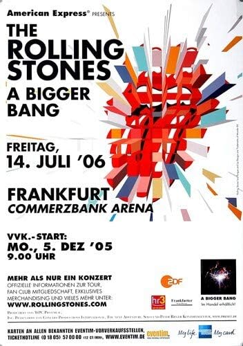 The Rolling Stones - A Bigger Bang, Frankfurt 2006 » Konzertplakat/Premium Poster | Live Konzert Ver