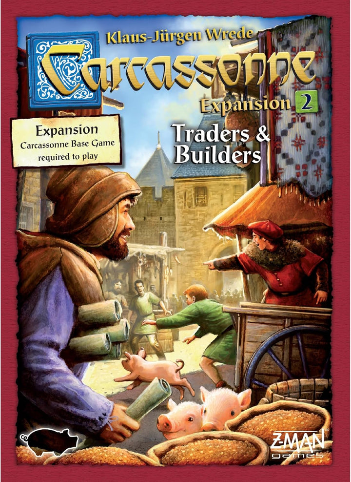 Z-Man Games , Carcassonne Traders & Builders, Board Game Expansion 2, Ages 7 and up, 2-6 Players, 45