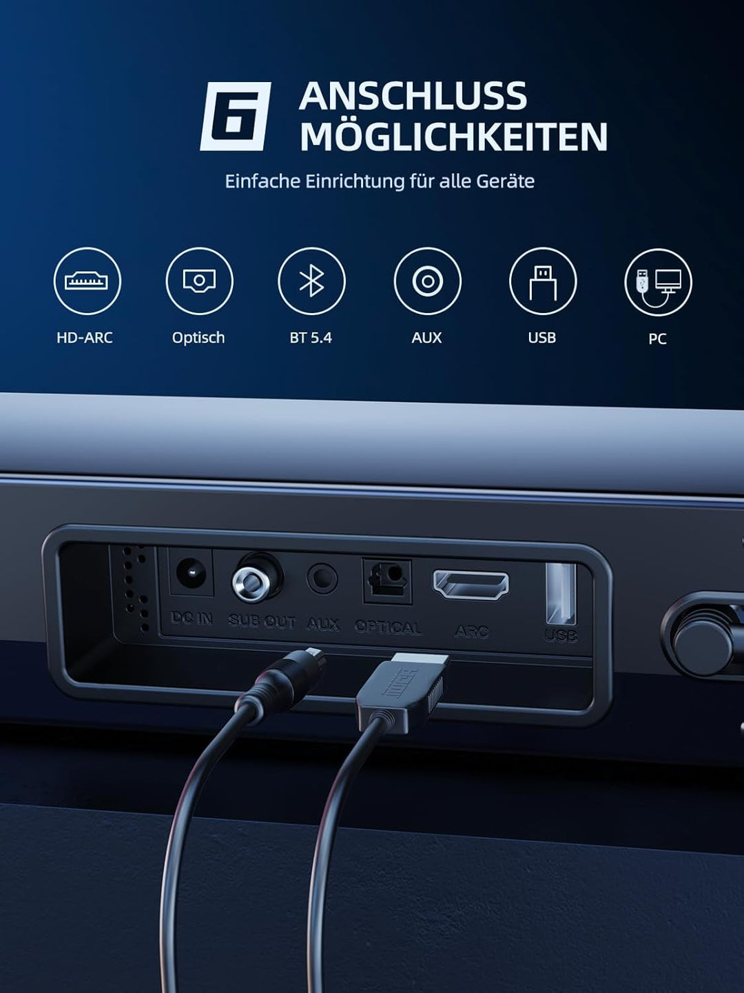MEREDO Soundbar für TV Geräte mit Subwoofer PC-Gaming 2.1 Kanal Abnehmbare 2 in 1 Computer Lautsprec
