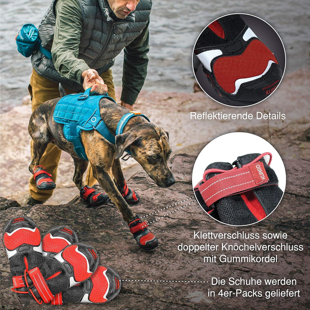 Kurgo Hundeschuhe Blaze Cross, Zum Schutz der Pfoten, Für jede Jahreszeit, Wasserdicht und reflektie
