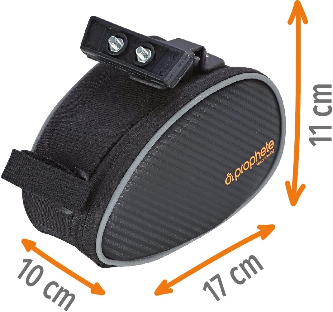 Prophete Fahrradtasche, Sattelpacktasche, 1,0 Liter Volumen, Montage unter dem Sattel, wasserabweise