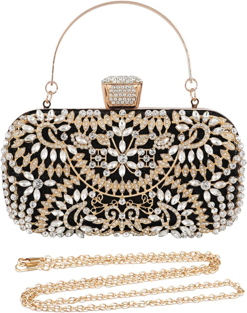 CORIOS Abendtasche Damen Diamant Clutch Bag Kette Shiny Strass Handtasche Klein Tasche Schultertasch