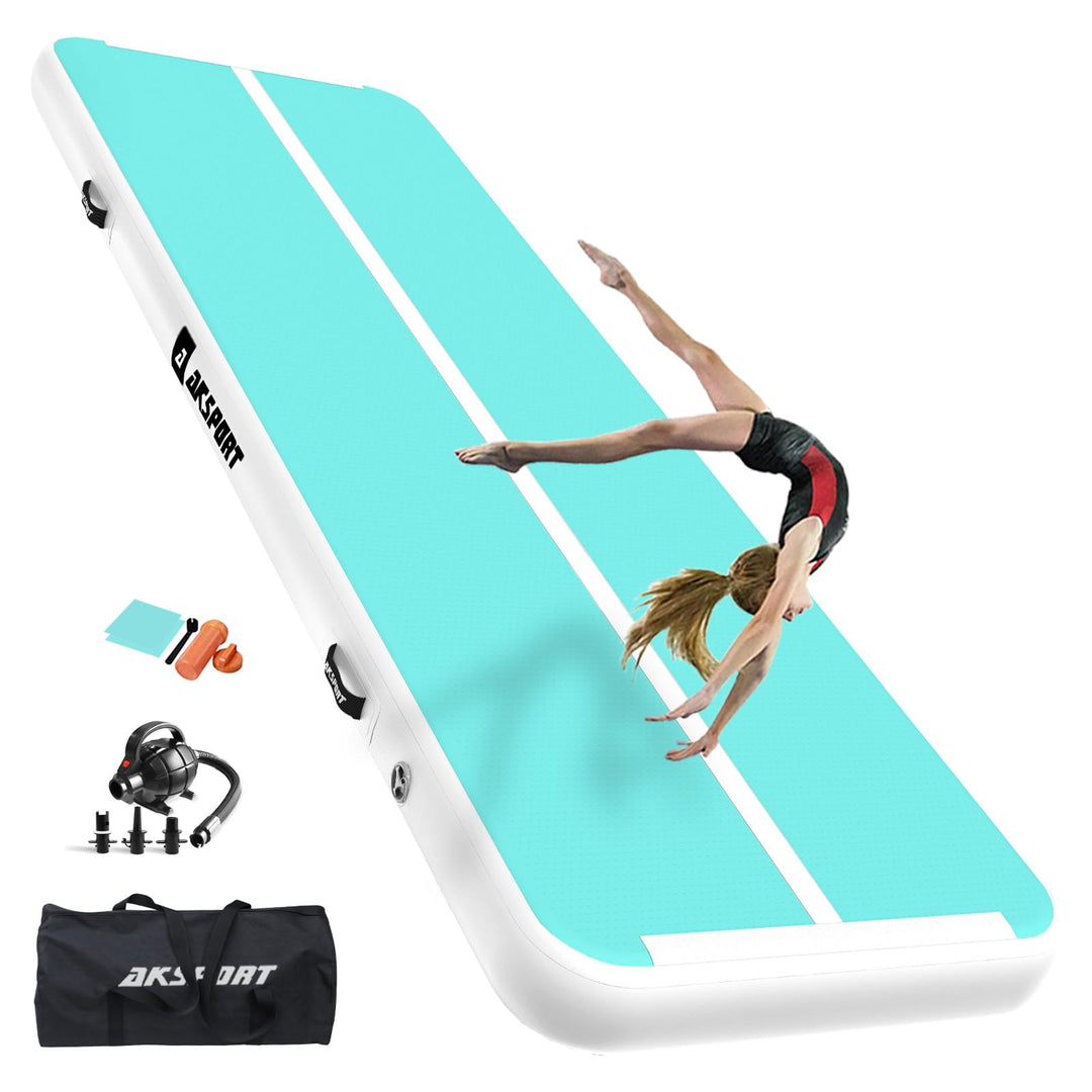 AKSPORT Air Matte Track Tumbling Matte,3/4/5/6m Aufblasbar Gymnastikmatte Turnmatte Tumbling Matten