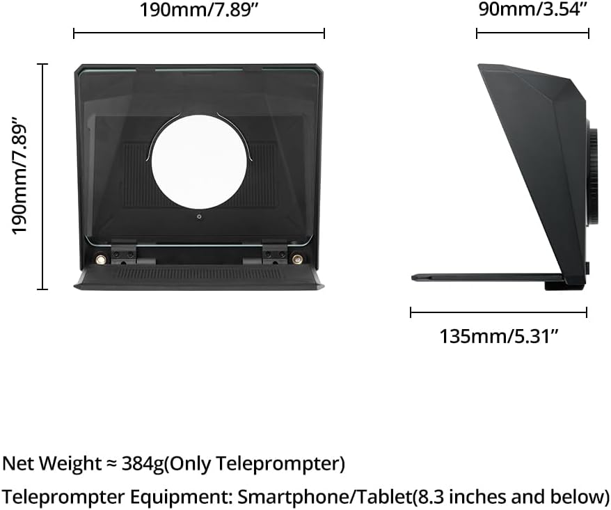 Ambitful T1 Pro Teleprompter für Handy mit Desktop-Stativ, schnell einzurichten, tragbares Telepromp