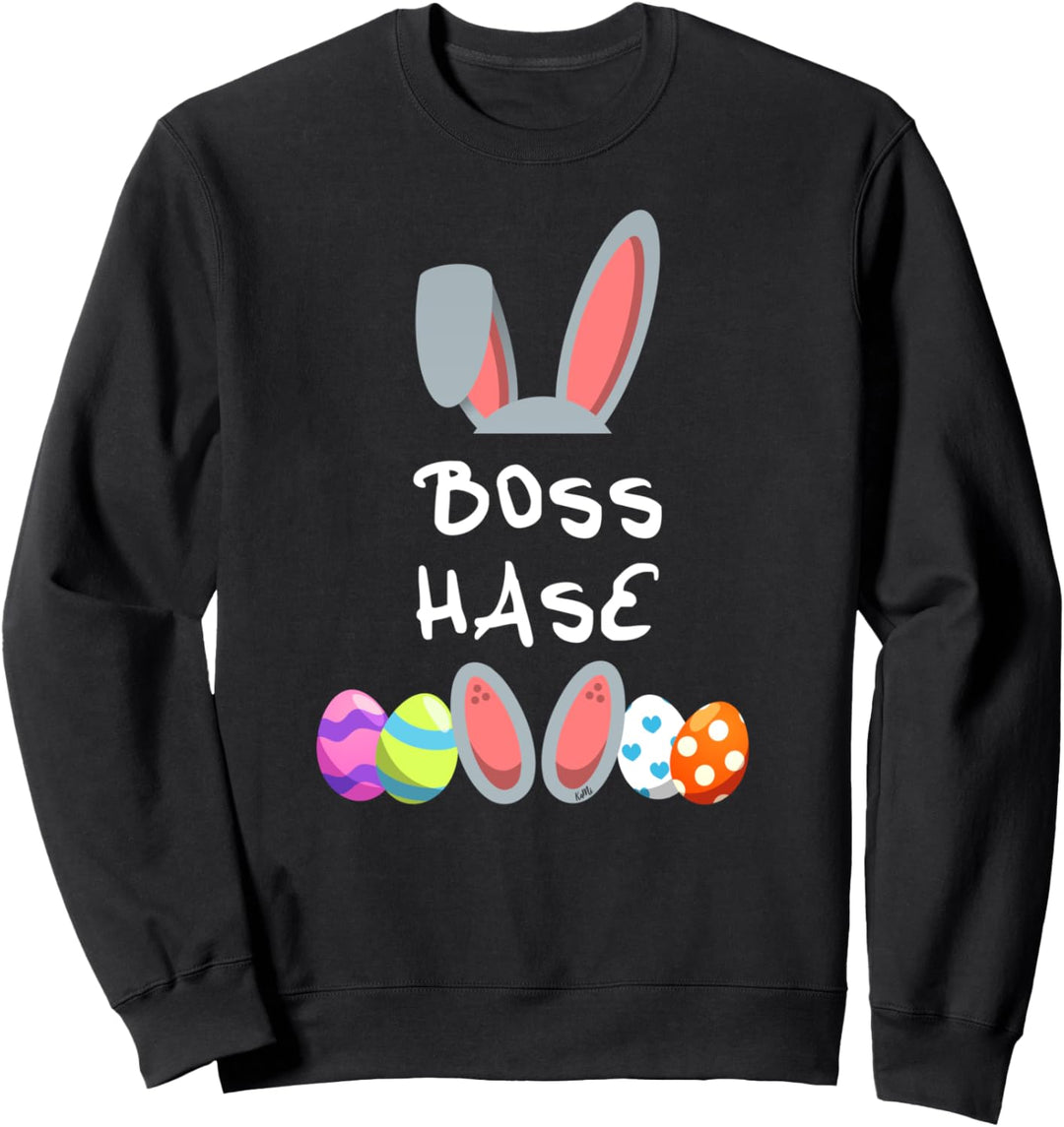 Boss Hase Osterhase Partnerlook Outfit Männer Frauen Ostern Sweatshirt