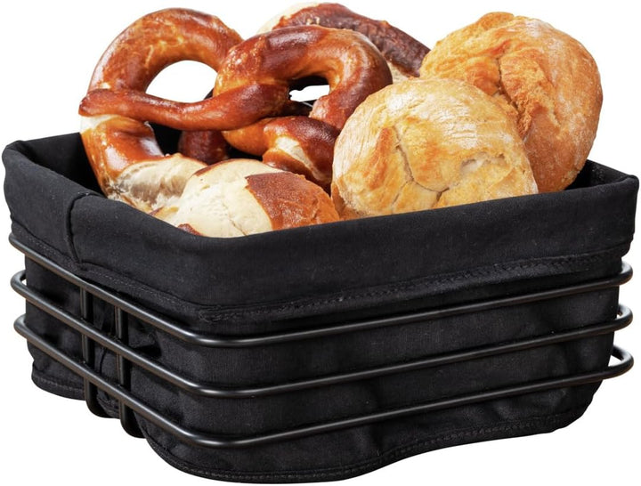WENKO Brotkorb Premium Square Gestell aus stabilem Metall Schwarz 55092100, 55092100