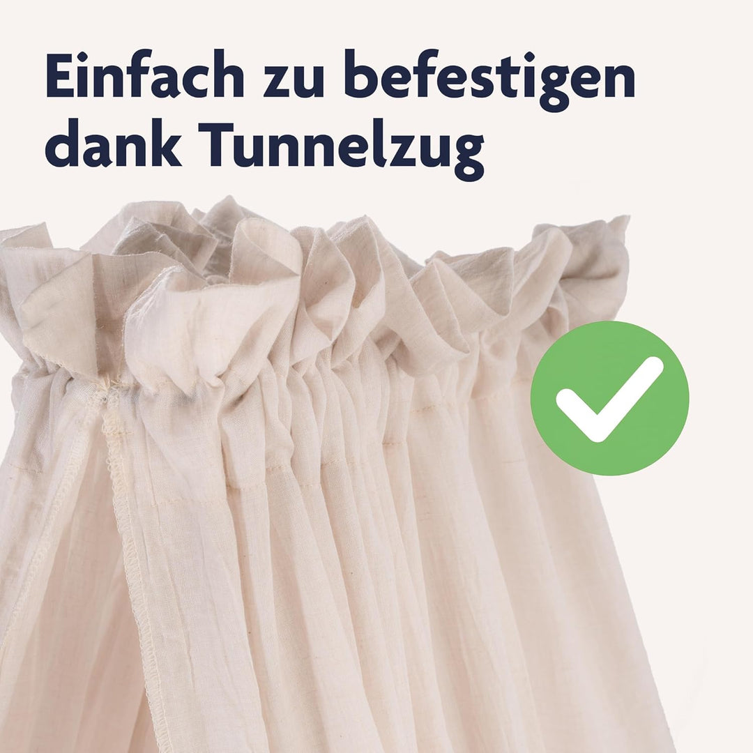 Julius Zöllner Betthimmel aus Voile – für Babybett & Kinderbett – Kinderzimmer Deko – Sand, Sand