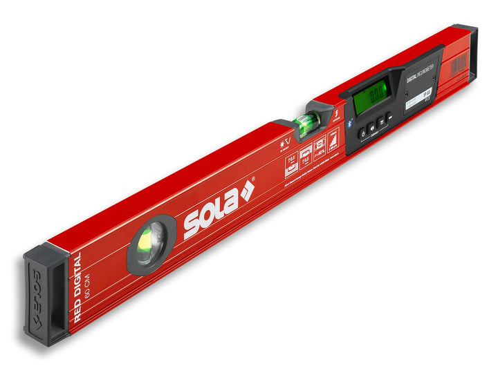 SOLA - RED 60 digital - digitale Wasserwaage mit Bluetooth - Wasserwaage digital mit LCD - Fernsteue