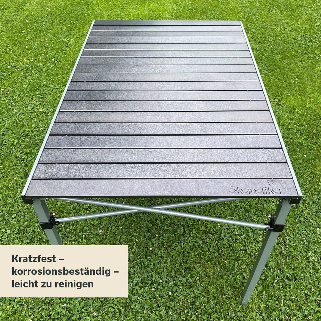 Skandika Aluminium Klapptisch Maikku | Alu Campingtisch für 6 Personen, 80 kg Traglast, 107 x 70 x 7
