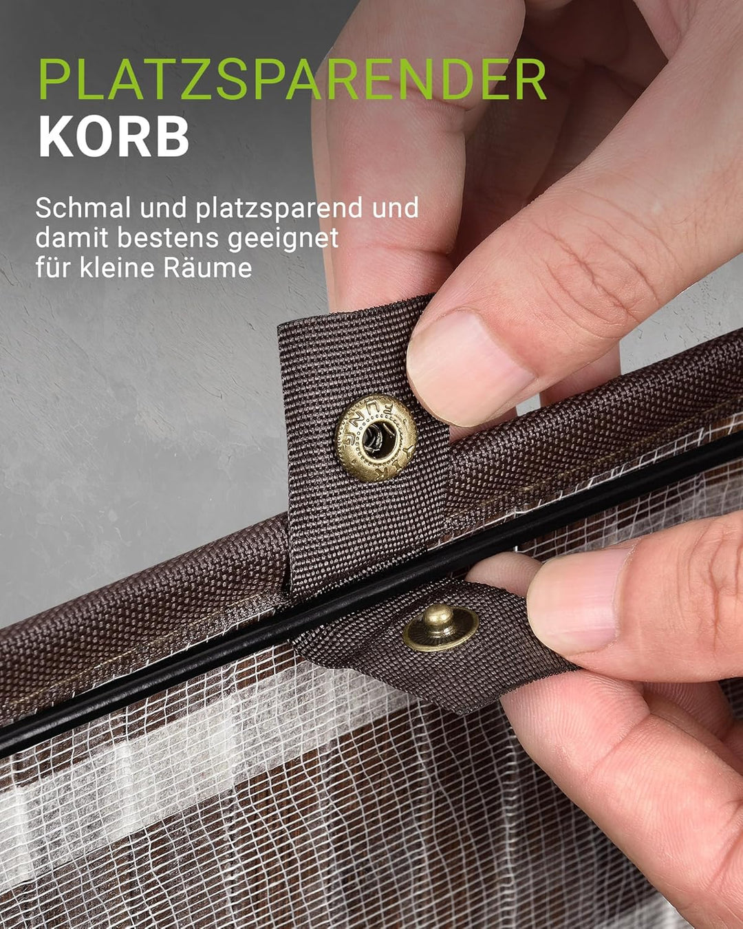 Juskys Bambus Wäschekorb Curly Braun 100L - Hygienischer Wäschekorb mit Deckel, Tragegriff & Wäsches