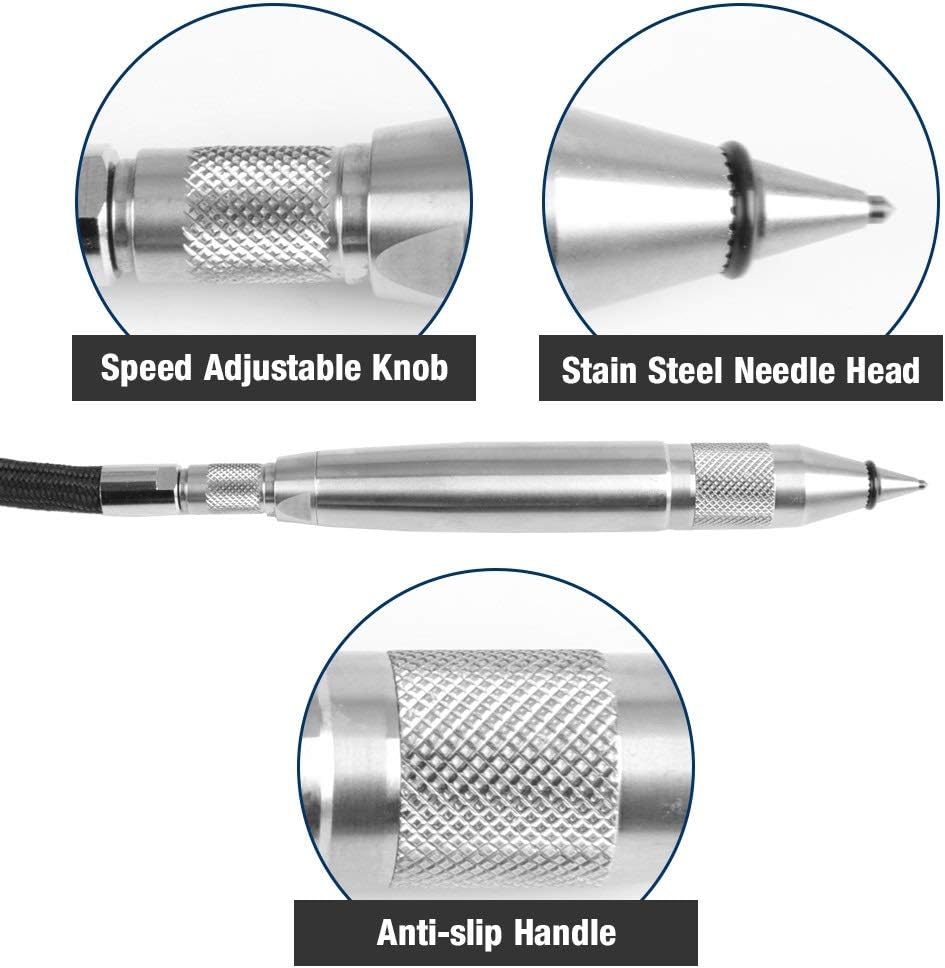 Jadeshay Pneumatischer Gravierstift, Pneumatischer Luftgravurstift Druckluft Gravur, Gravur-Beschrif