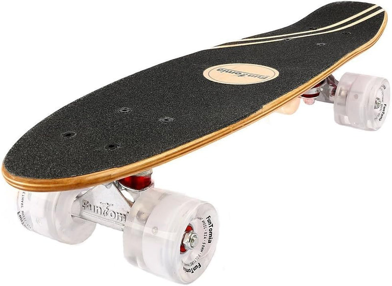 FunTomia Mini-Board Cruiser Skateboard 57cm aus 7-lagigem kanadischem Ahornholz inkl. Mach1 ABEC-9 K