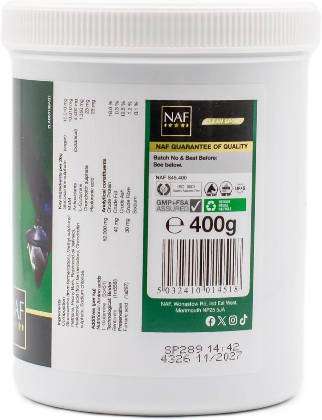 NAF Equine Equine 5032410014518 Superflex 5 Star Pulver - 400 Gramm, 400 g