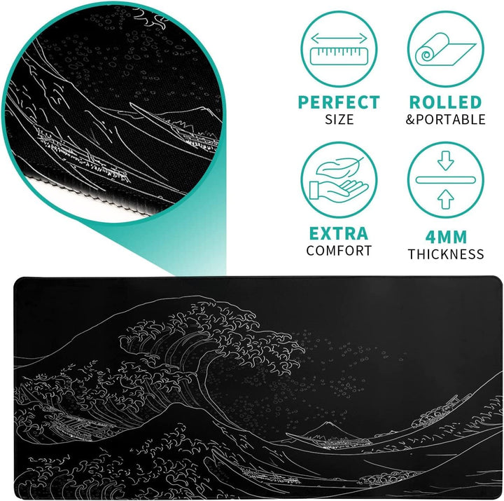 Mauspad XL Erweiterte Grosse Maus Pad Grosse,Gaming Mouse Pad Schreibtisch Pad, 31.5x11.8inch Lange