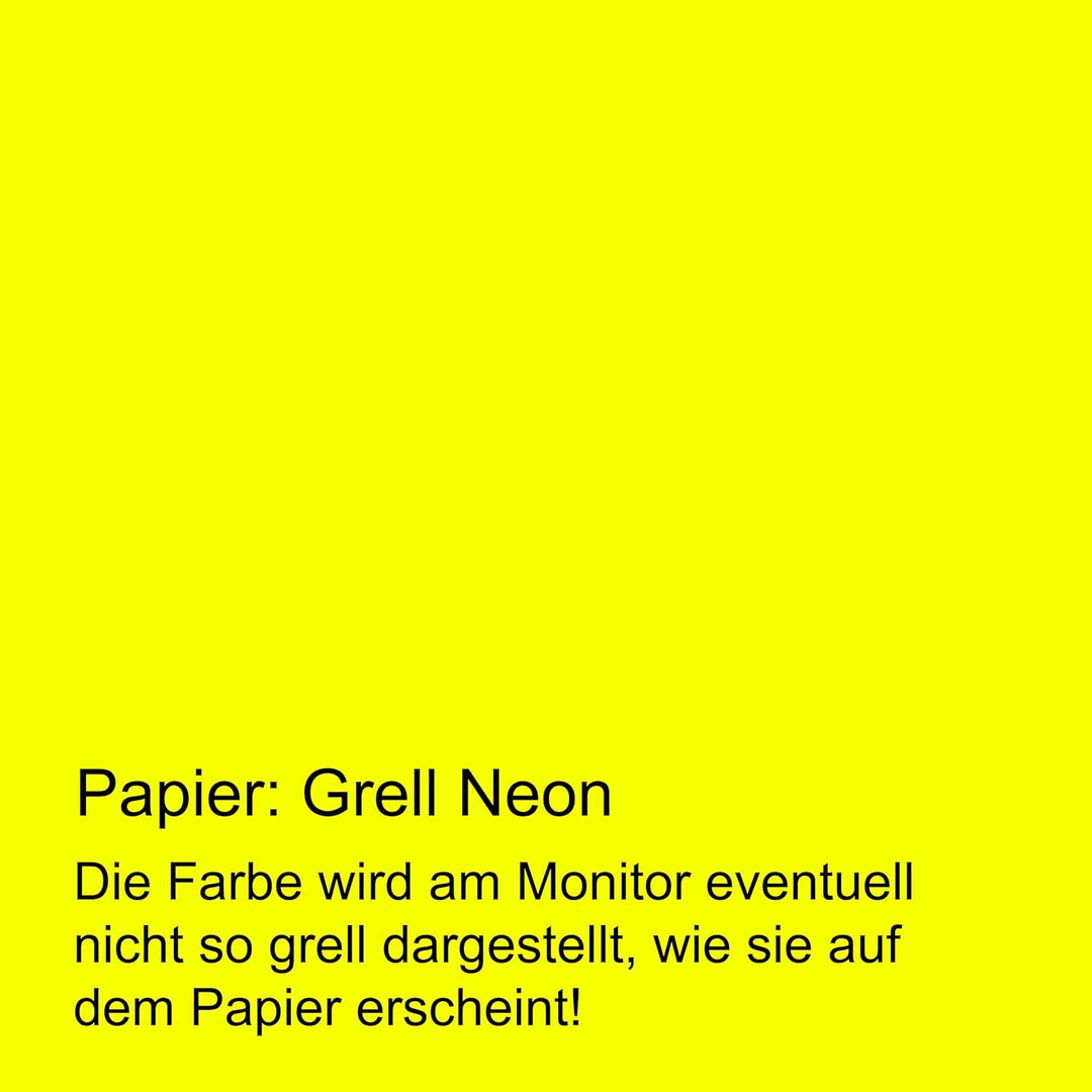 Neonpapier Extrem Grell NEON Gelb 1000 Blatt DIN A4, 80 g/qm Briefpapier, Leuchtpapier Party Deko Ba