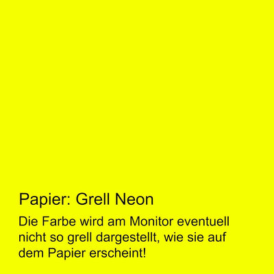 Neonpapier Extrem Grell NEON Gelb 100 Blatt DIN A4, 80 g/qm Briefpapier, Leuchtpapier Party Deko Bas