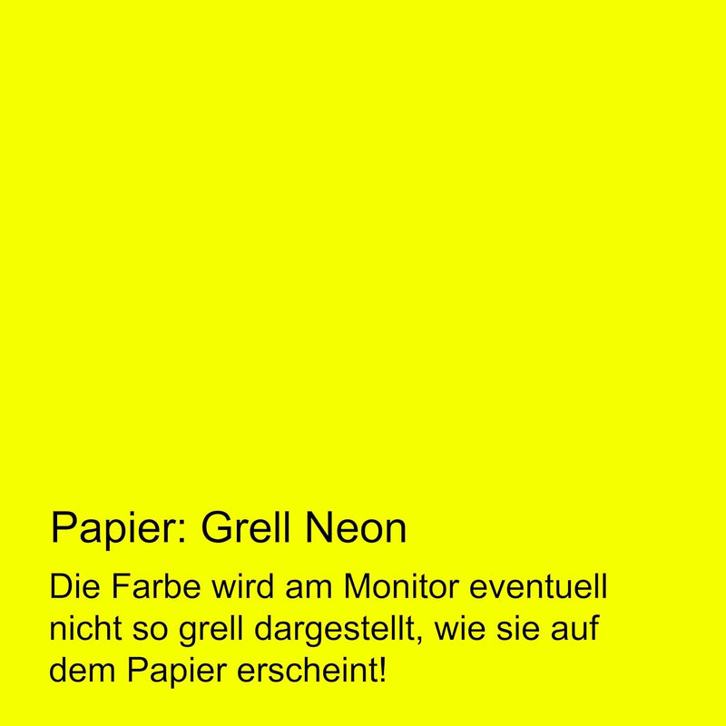 Neonpapier Extrem Grell NEON Gelb 100 Blatt DIN A4, 80 g/qm Briefpapier, Leuchtpapier Party Deko Bas