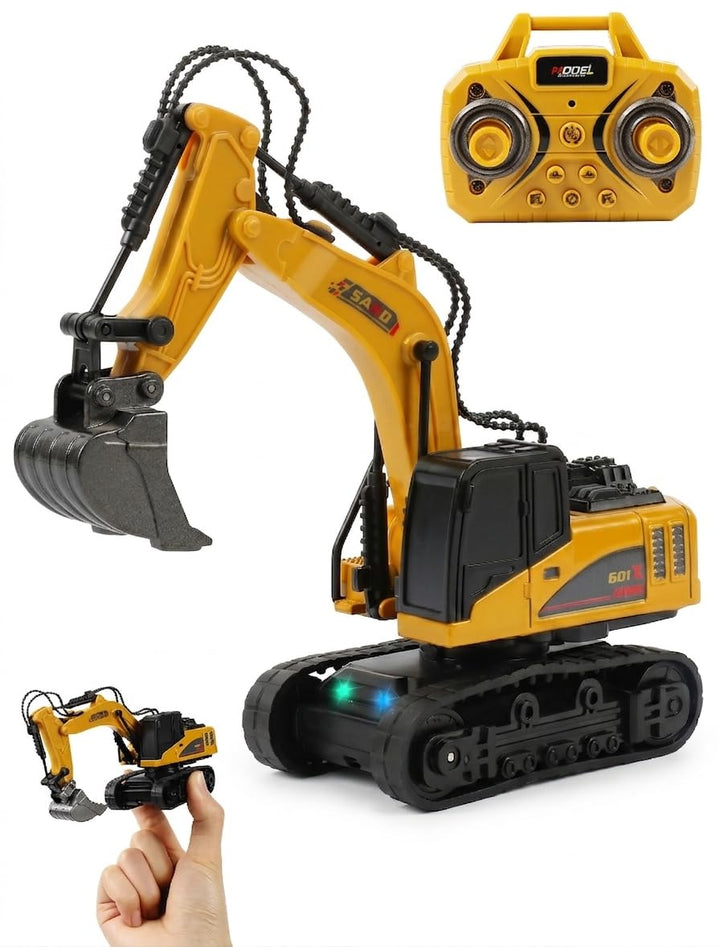 10-Kanal Mini RC Bagger, Ferngesteuerter Bagger für Erwachsene, Metallschaufel aus Legierung, Type-C
