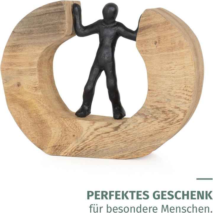 Moritz Skulptur I Streitschlichter I 22 x 7 x 17,5 cm I Holzdeko I Skulpturen Deko I Modern I Wohnzi