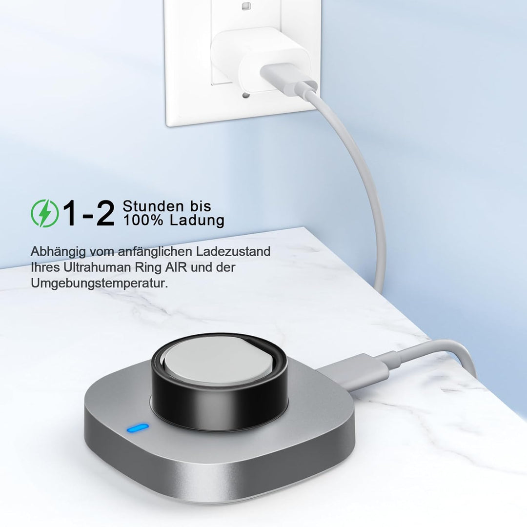Ladegerät kompatibel mit Ultrahuman Ring Air, Schnelllade-Dock mit USB C Kabel Tragbares Ersatzladeg