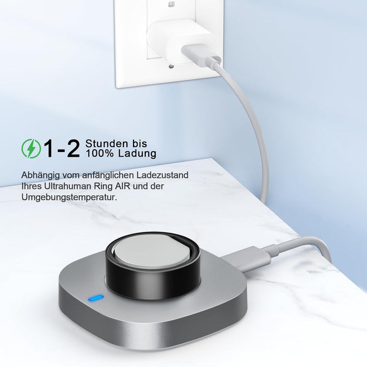 ZOOROO Ladegerät kompatibel mit Ultrahuman Ring Air, Schnelllade-Dock mit USB C Kabel Tragbares Ersa