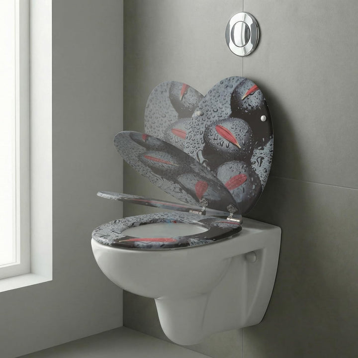 SINOBATH WC-Sitz Mit Absenkautomatik, Hochwertige Und Stabile Antibakterieller Toiletten, MDF Holzke
