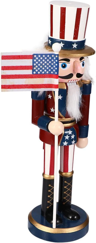 Veemoon 1 Stück Weihnachten Holz Nussknacker Soldat Holz Handbemalte Soldat Statue Klassische Tradit