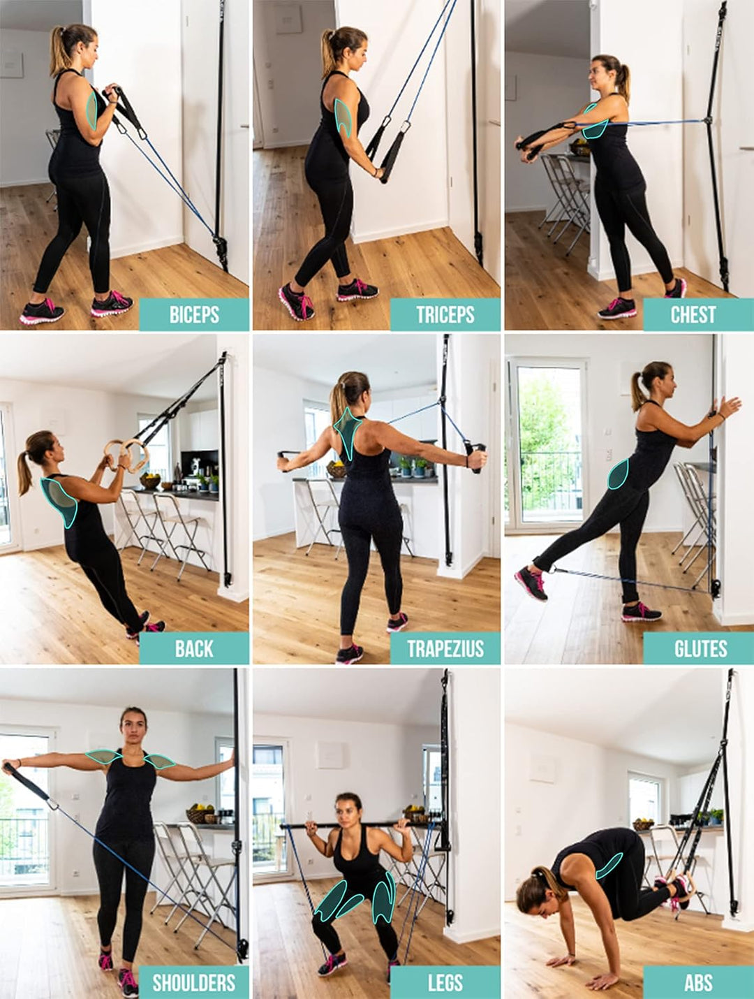 FREESIXD Schlingentrainer und Widerstandstrainer Set, Suspension Trainer für zu Hause und auf Reisen