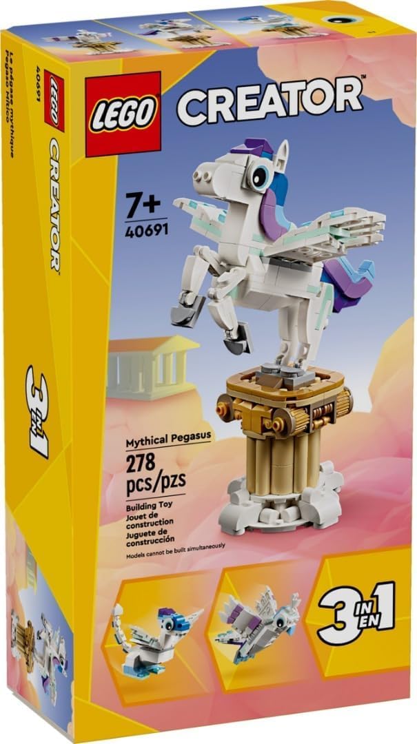 LEGO Creator Mythisches Pegaso, 3-in-1-Set zum Bauen, Spiele für Kinder, Mädchen, Jungen und Mädchen