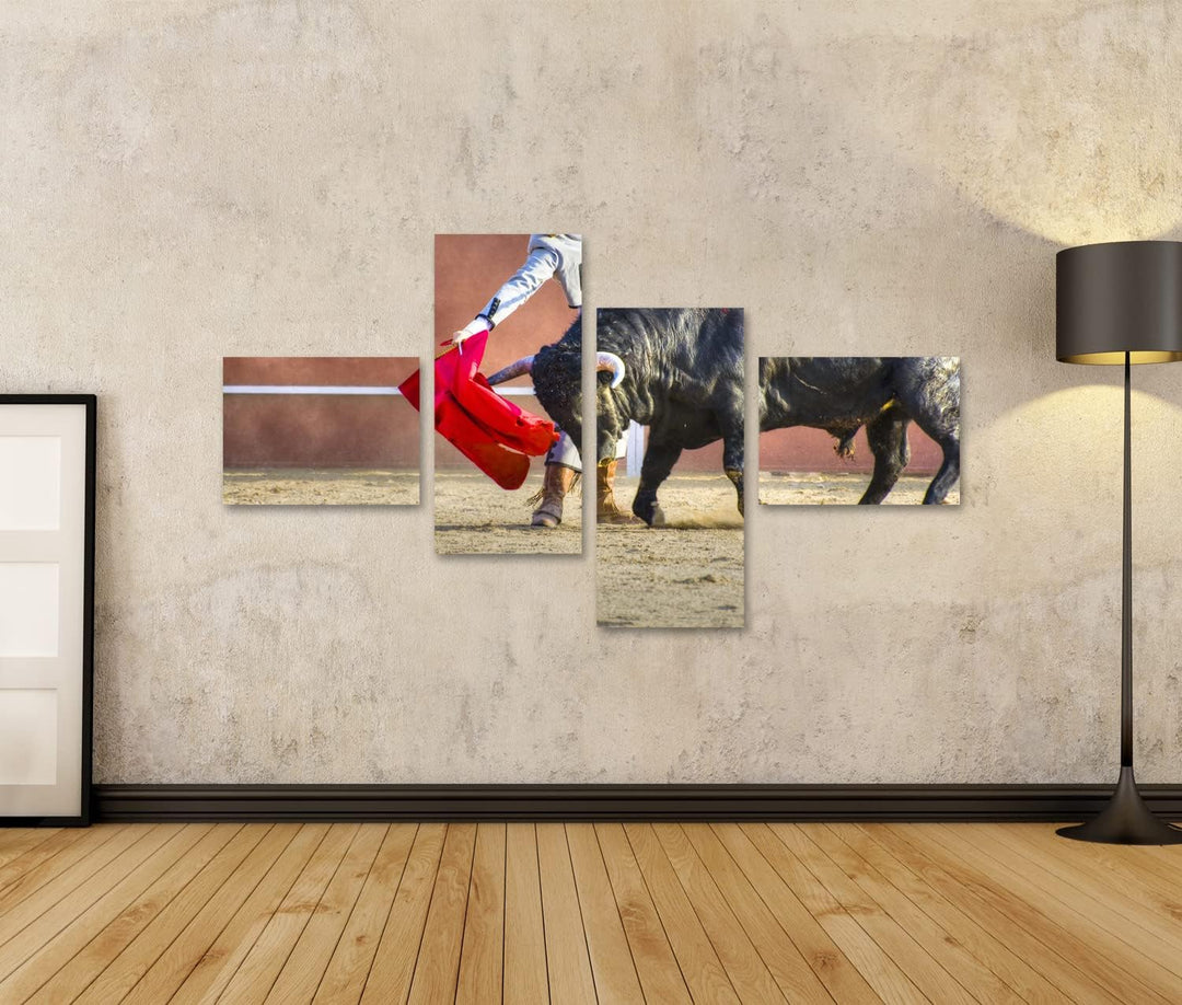 islandburner Bild auf Leinwand Bekämpfung Der Stier Bild Aus Spanien Black Stier Wandbild Poster Kun