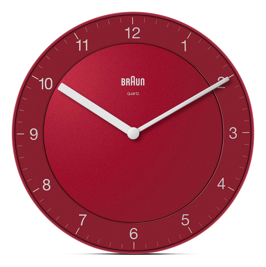 Braun Klassische analoge Wanduhr ruhigem Quarzuhrwerk, leicht lesbarem Zifferblatt mit 20 cm Durchme