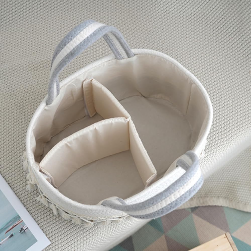 Aufbewahrungskorb Baumwollseil Gewebte Wickeltasche Wickel-Organizer | Baby-Wickeltasche Windelkorb