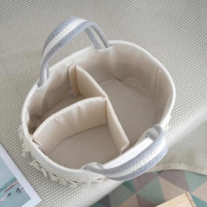 Aufbewahrungskorb Baumwollseil Gewebte Wickeltasche Wickel-Organizer | Baby-Wickeltasche Windelkorb