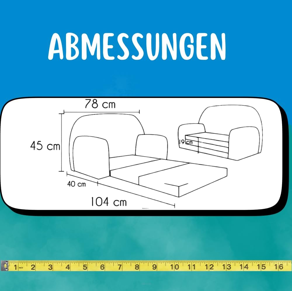 FORTISLINE Kindersofa Mini zum Aufklappen Viele Muster W386 (Rosa Punkte Weiss), Rosa Punkte Weiss