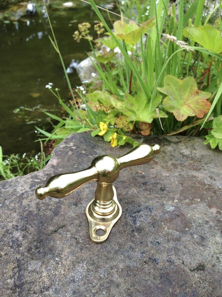 Antikas - Fenstergriffe, Baubeschläge antik gefertigt, Fensterolive Messing glänzend