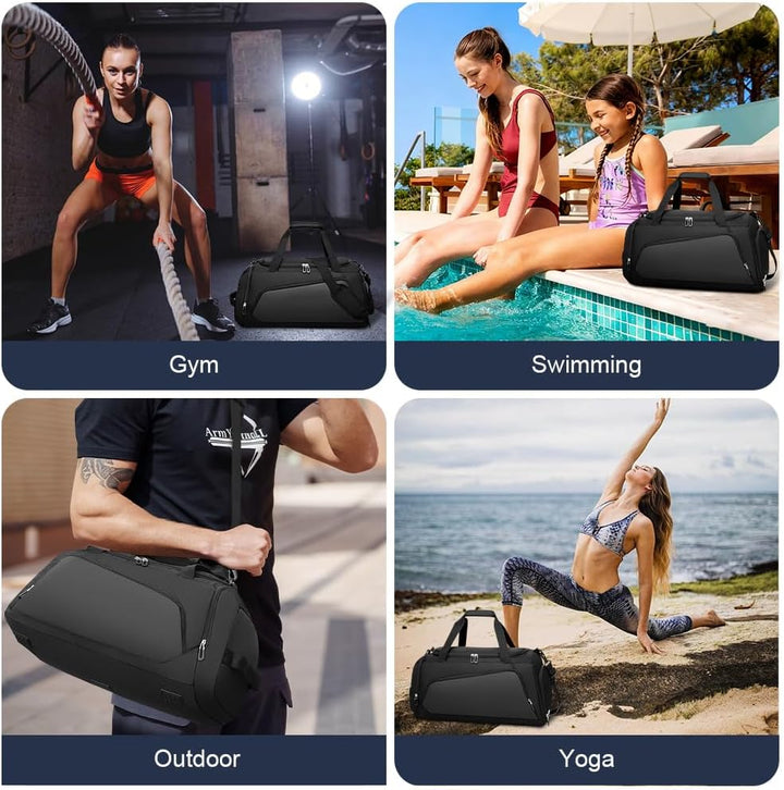 Sporttasche Reisetasche, Sport Duffel Bag mit Schuhfach, Nassfach, wasserdichte Übernachtungstasche,