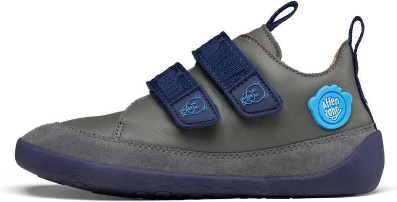 Affenzahn Barfussschuh Leder Buddy mit Klettverschluss Weich rutschfest Flexibel Reflektierend für J